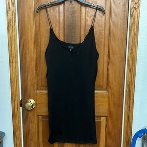 Loose fitting black slip dress